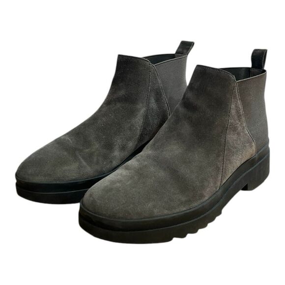 Eileen Fisher Sz 9.5 Women Finn Chelsea Boots Suede Leather Slate Gray Boot $235 - Picture 1 of 6